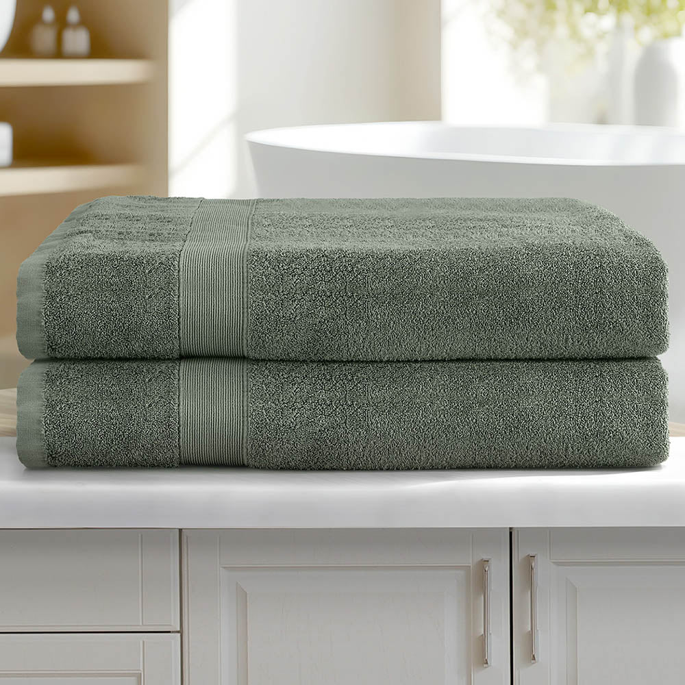 2 Pack Bath Sheets Set Cotton Extra Large Towel - Green