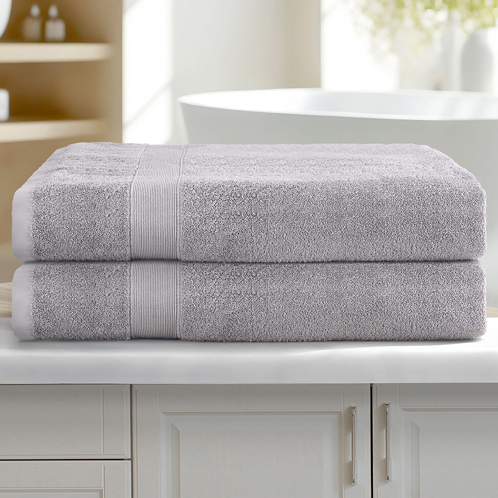 2 Pack Bath Sheets Set Cotton Extra Large Towel - Grey