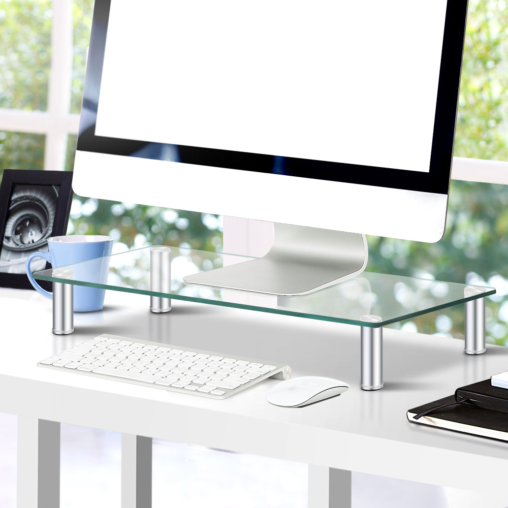Height Adjustable Monitor Stand Riser - Clear