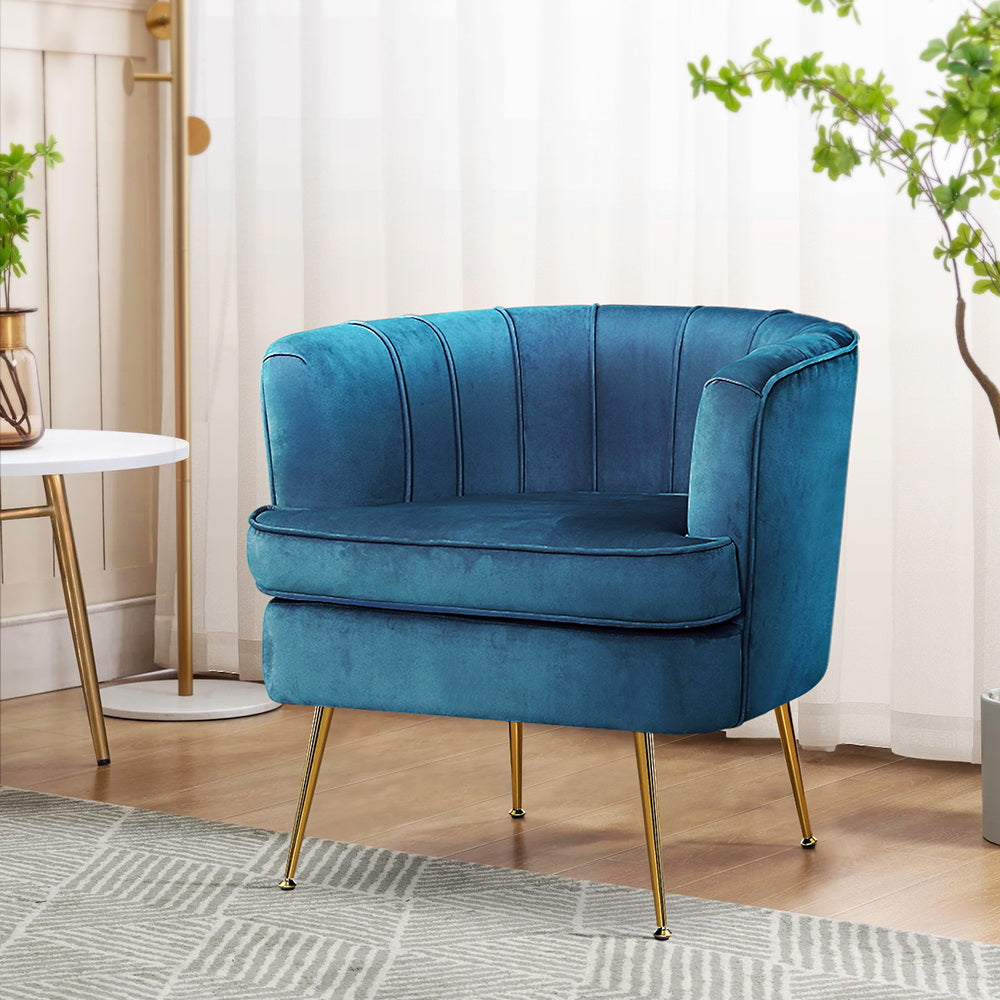 Norvia Armchair Velvet - Blue