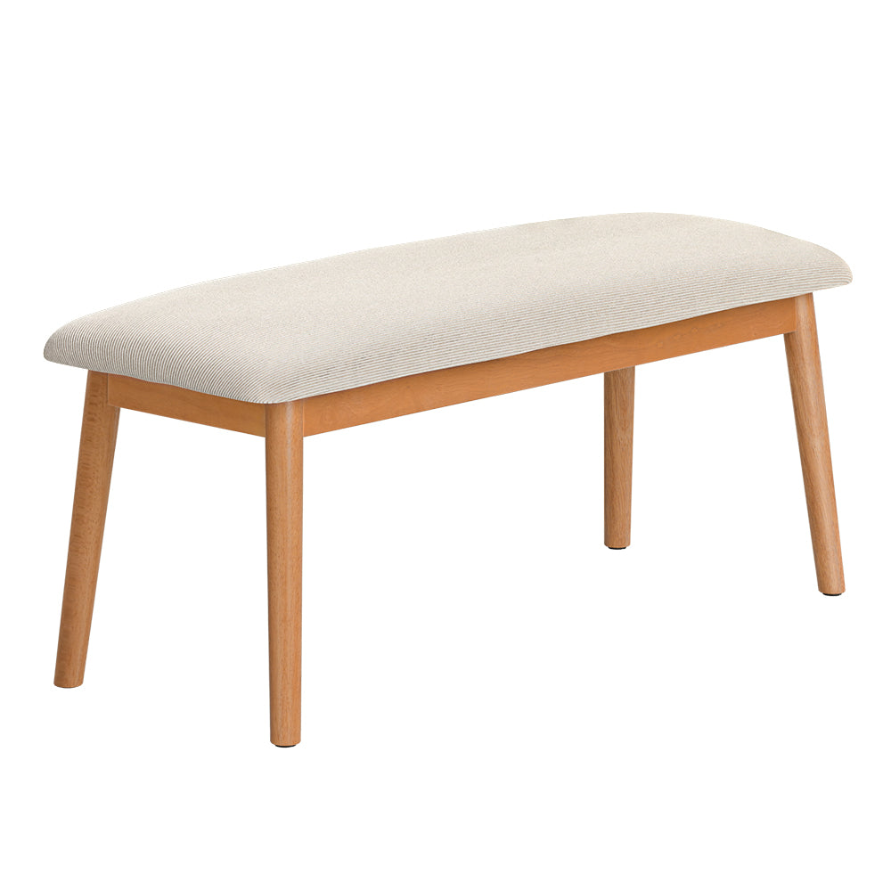 Nina Dining Bench Upholstery Seat Wooden Chair 106cm - Beige Oak