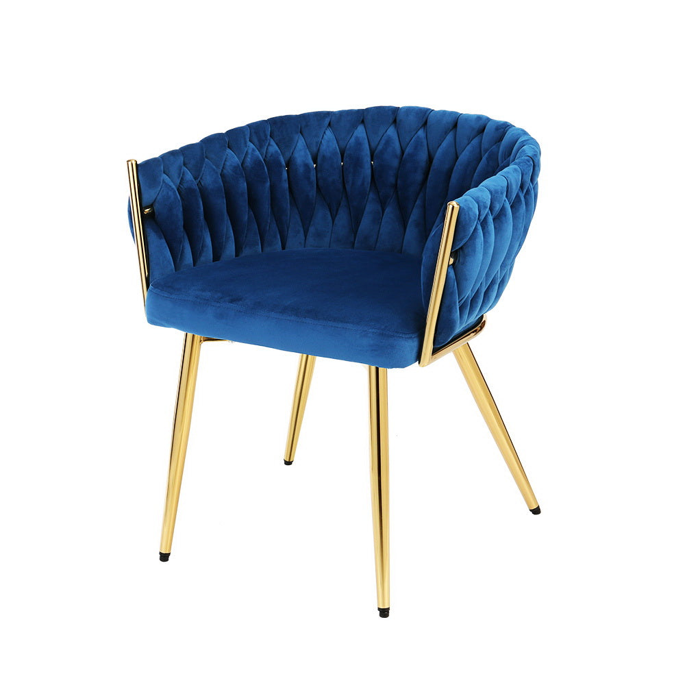 Velvet Weaving Dining Chair - Blue