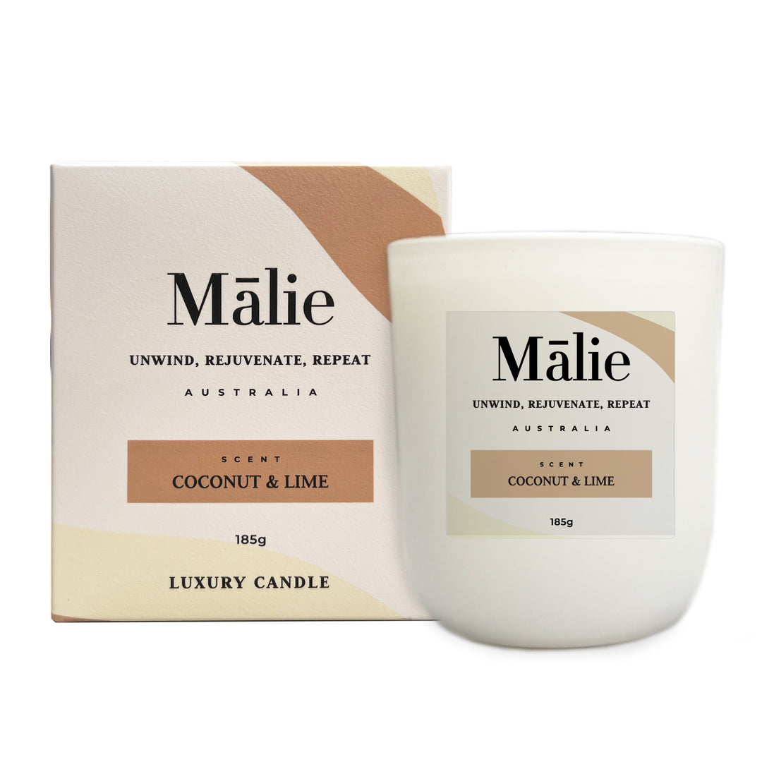 Tropical Escape – Coconut & Lime Luxury Soy Candle by Malie (185g)