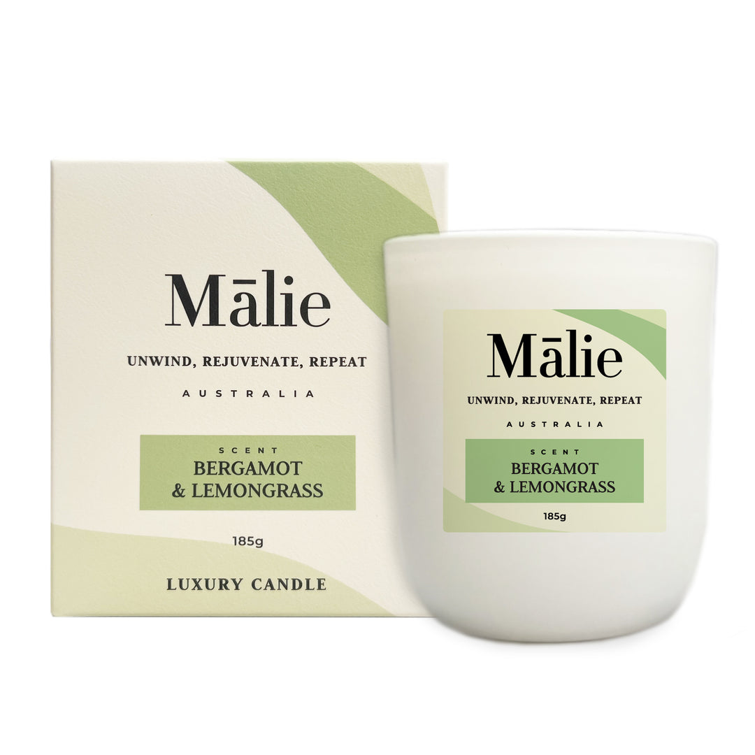 Citrus Serenity – Bergamot & Lemongrass Luxury Soy Candle by Malie (185g)