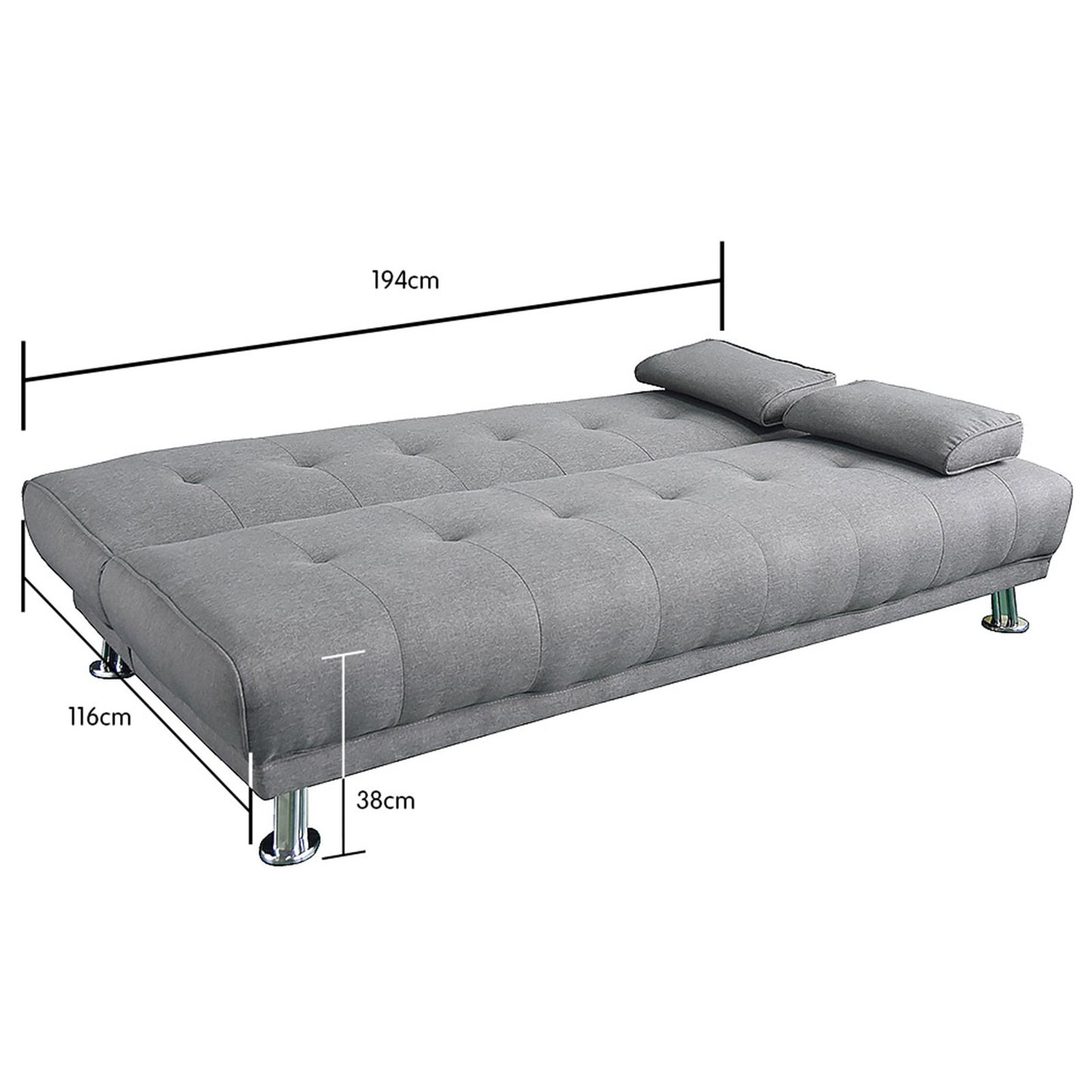 Sarantino Manhattan Sofa Bed Lounge Suite - Grey