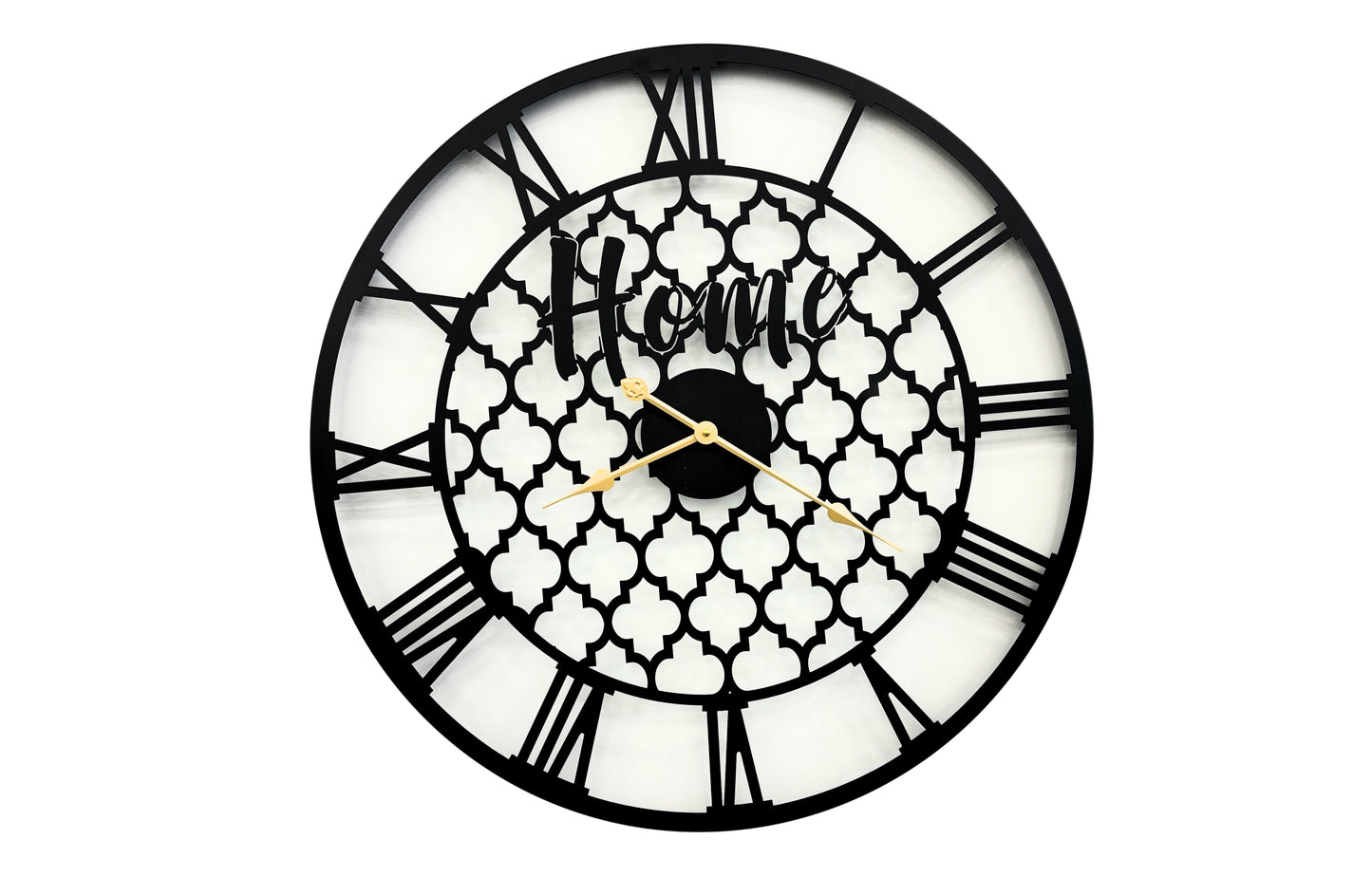Quatrefoil 80cm Wall Clock - Black