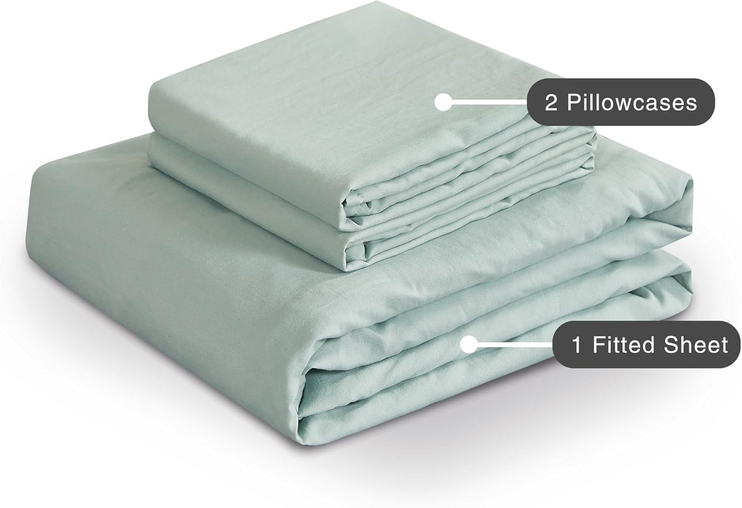 Vintage Washed Microfibre Fitted Sheet Set – Sage