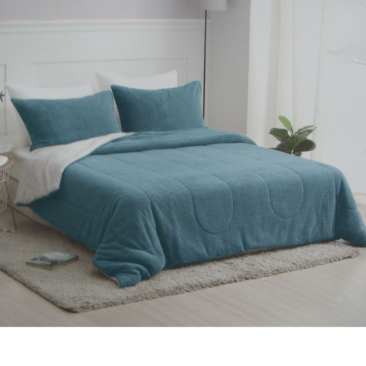 Nolan Steel Blue Comforter Set - 3PC