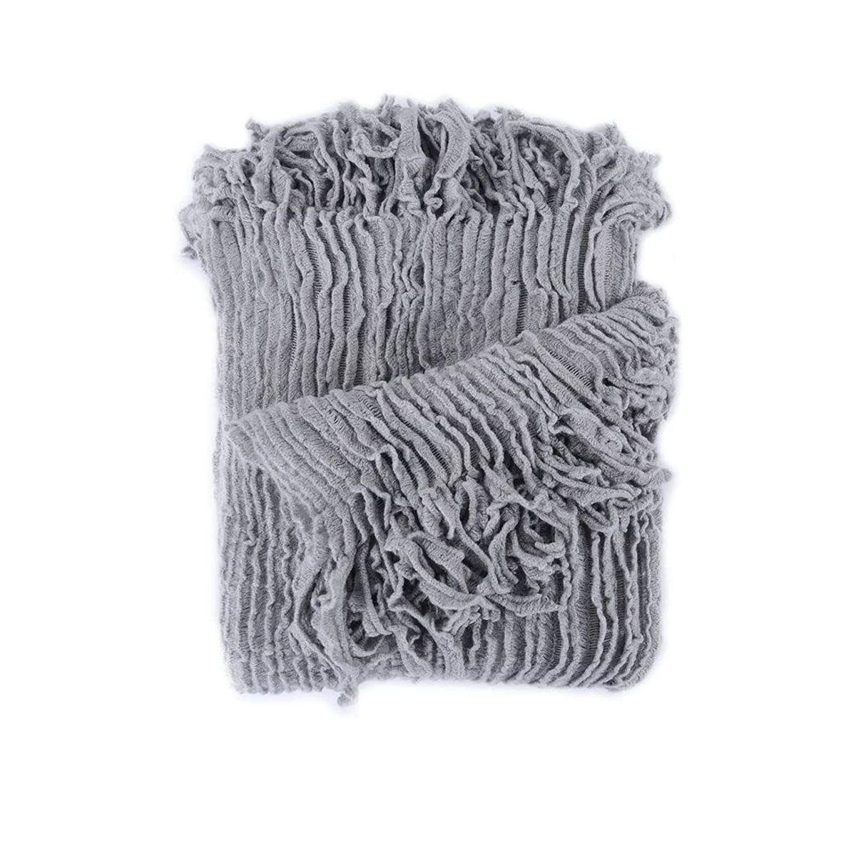 Dylan Knitted Throw Rug - Grey