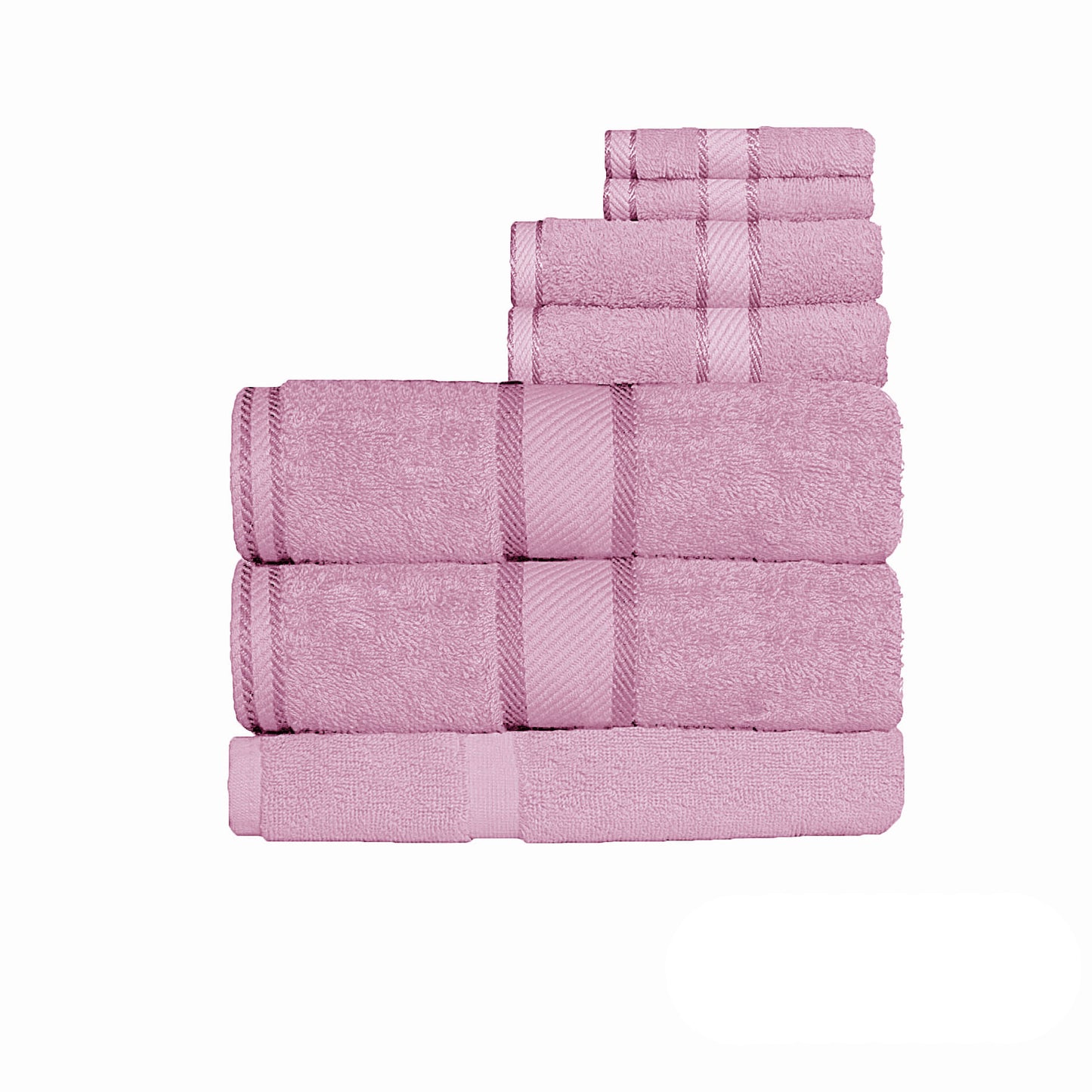 550gsm Cotton 7 Pce Bath Sheet Set - Rose