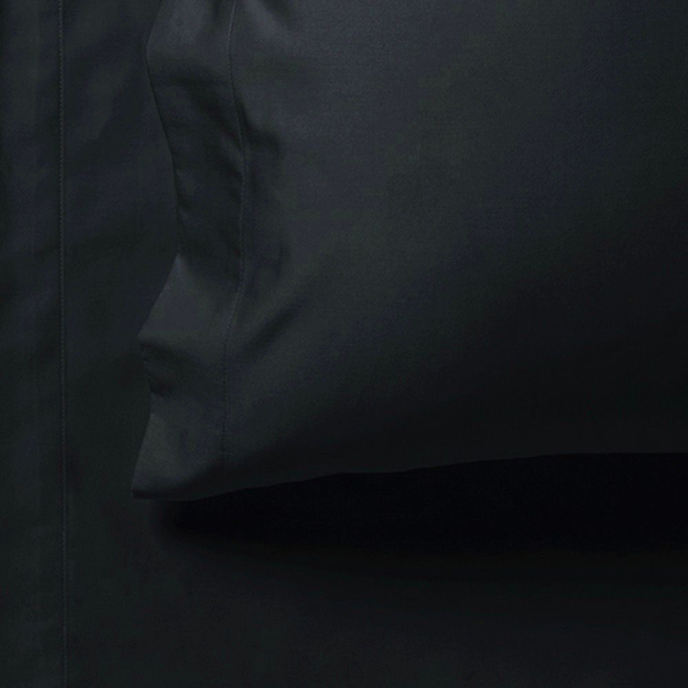 1000TC Ultra Soft Fitted Sheet & Pillowcase Set - Black