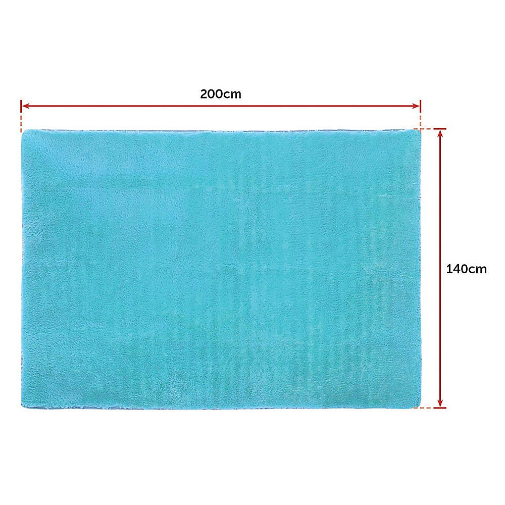 200x140cm Large Shaggy Rug Area Carpet Bedroom Living Room Mat - Turquoise