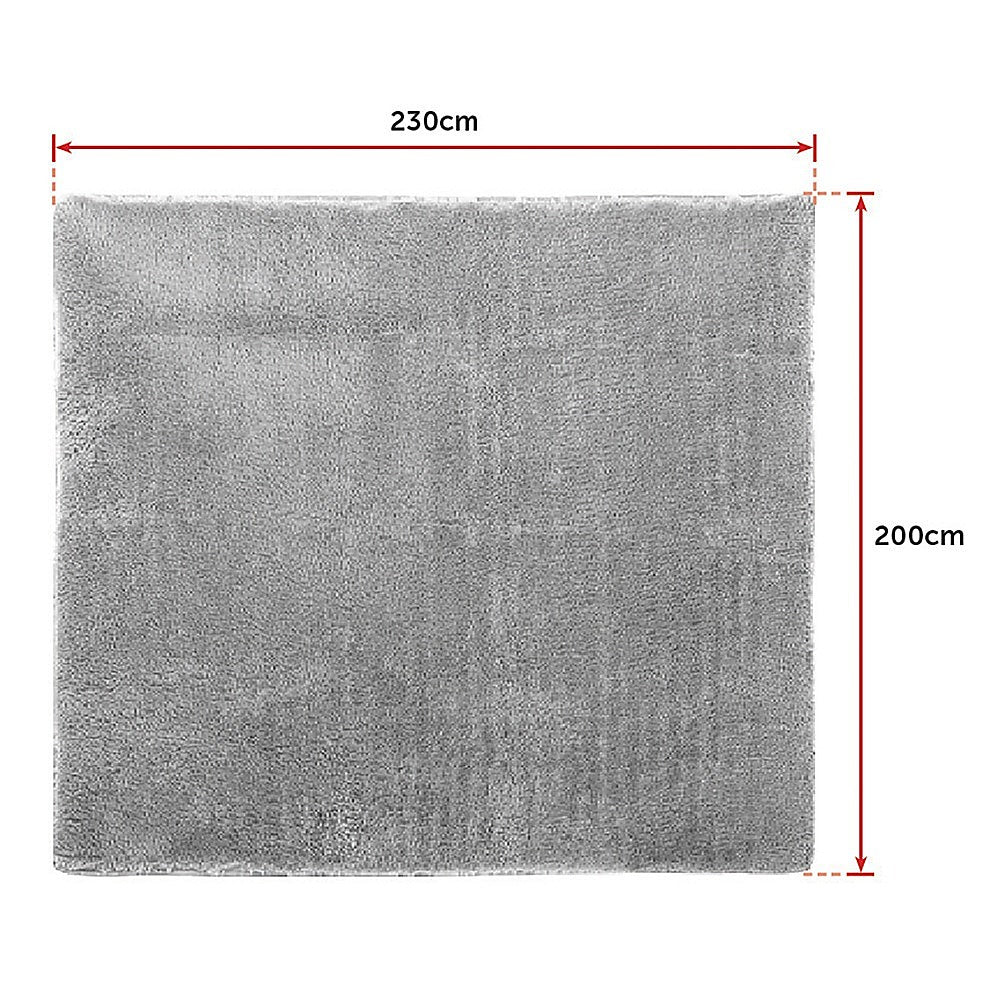 230x200cm Large Shaggy Rug Area Carpet Bedroom Living Room Mat - Grey