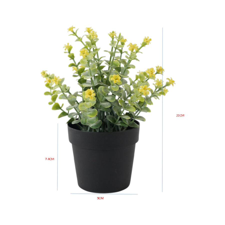 Potted Artificial Plant w Wild Flower 20cm