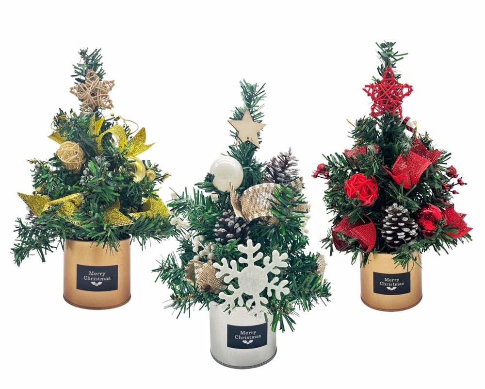 6 Decorative Xmas Tree Assort 30cm