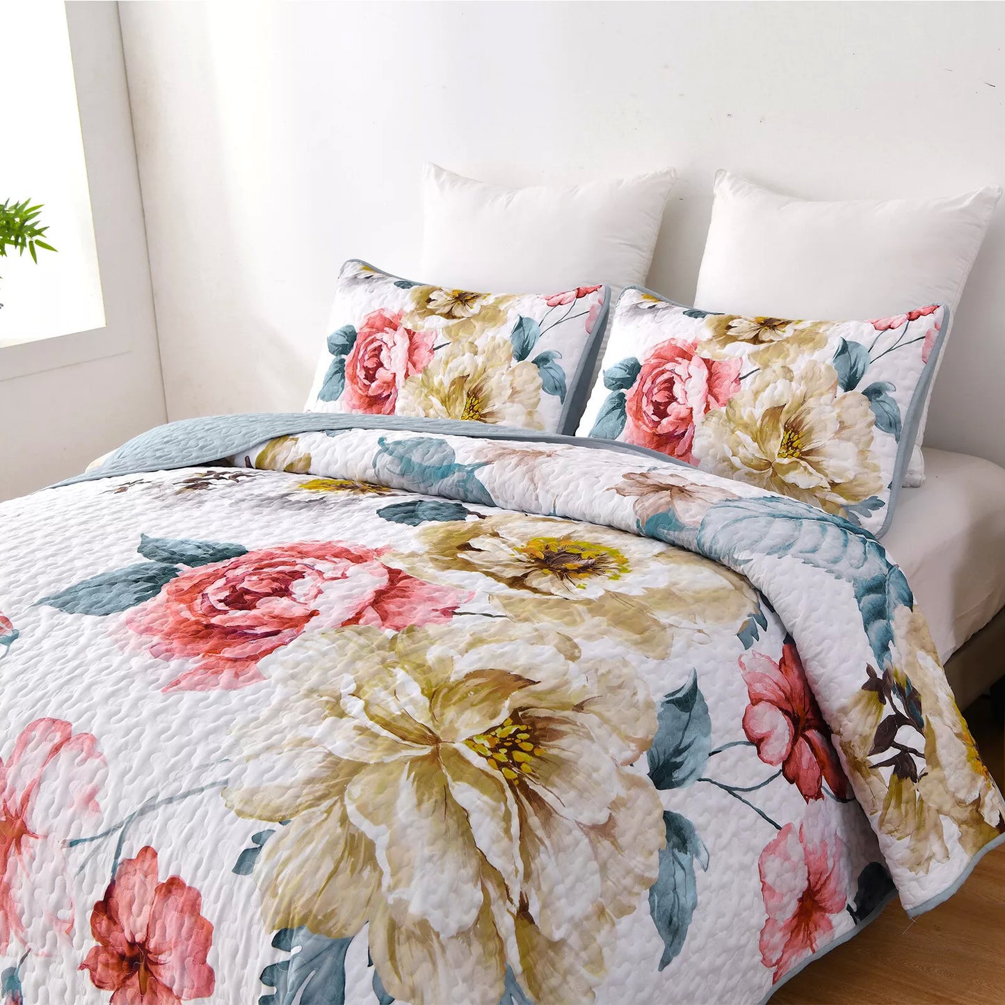 Vibrant Quilted Coverlet - 3PC