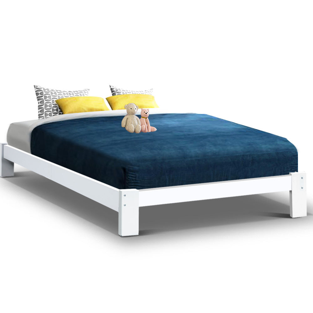 Jade Double Bed Frame - White