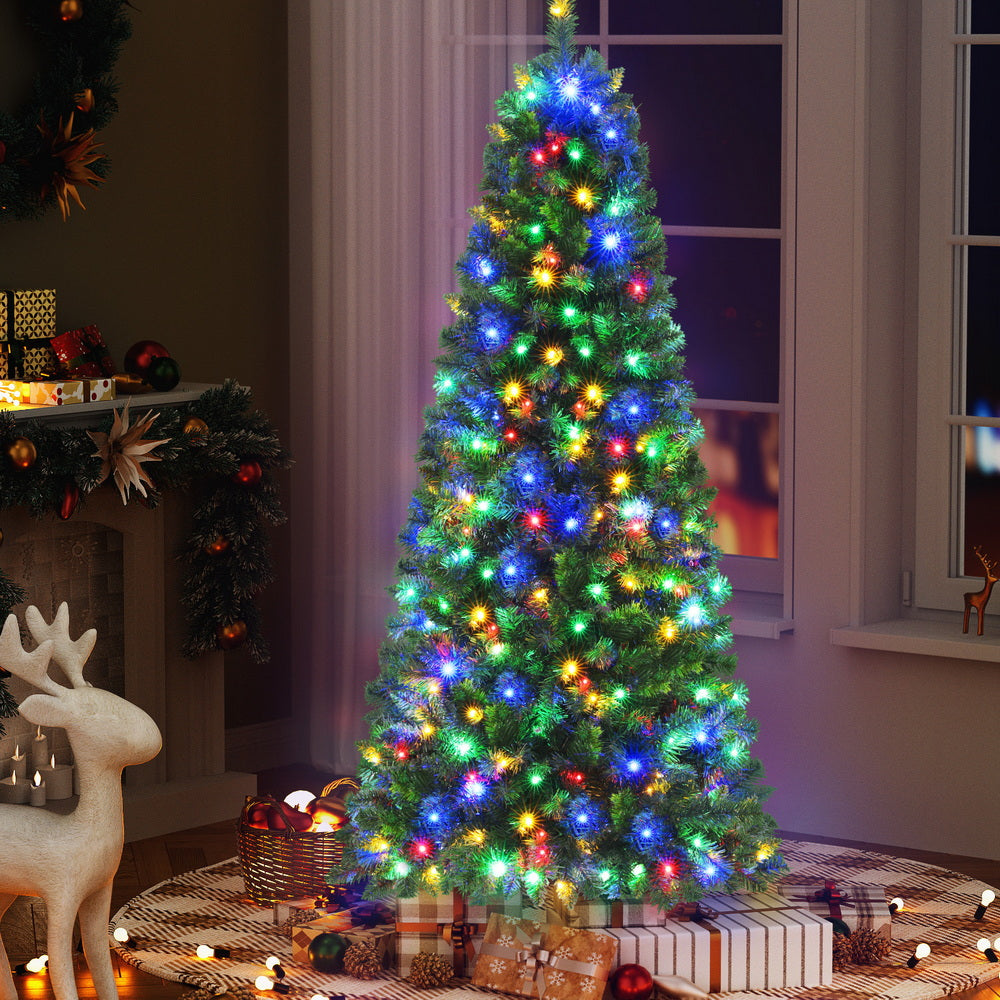 1.8M Pre-lit Christmas Tree 8 Mode Multi Colour 200 LED Light Xmas