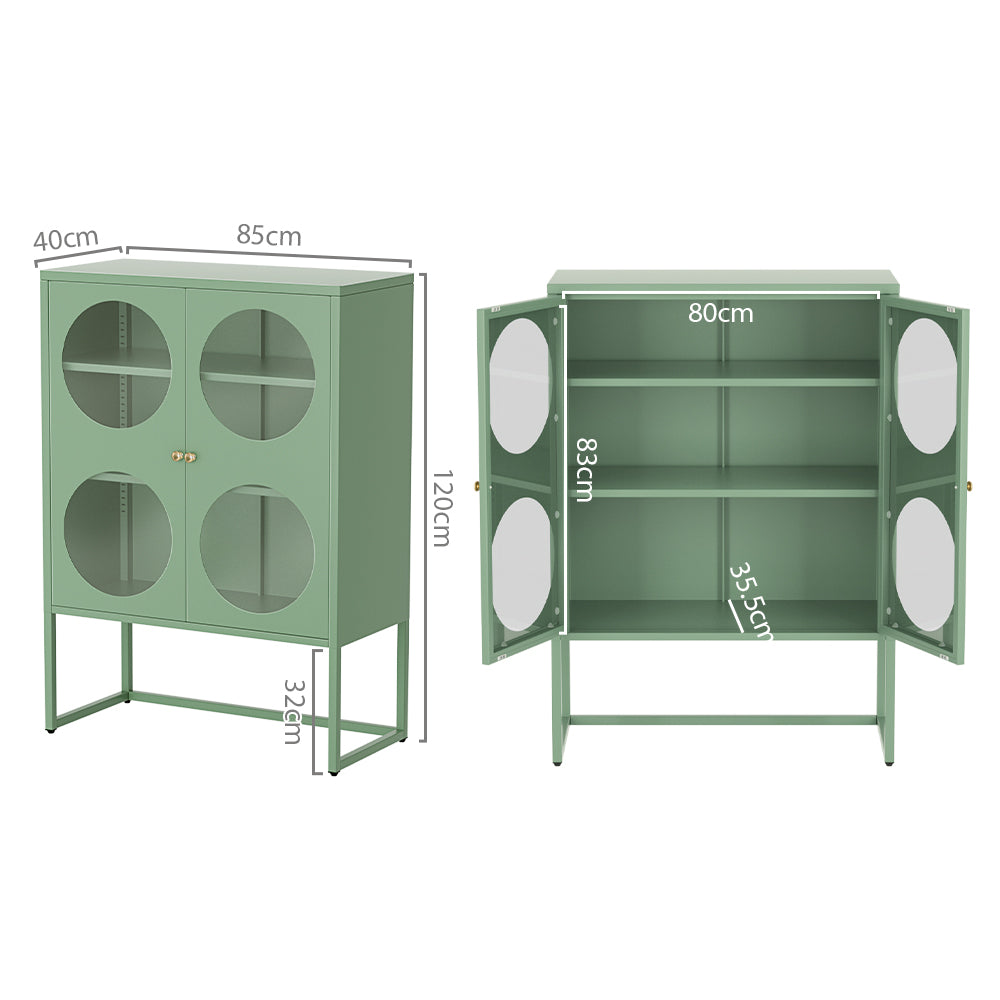 Ella Buffet Sideboard Metal Cabinet - Green