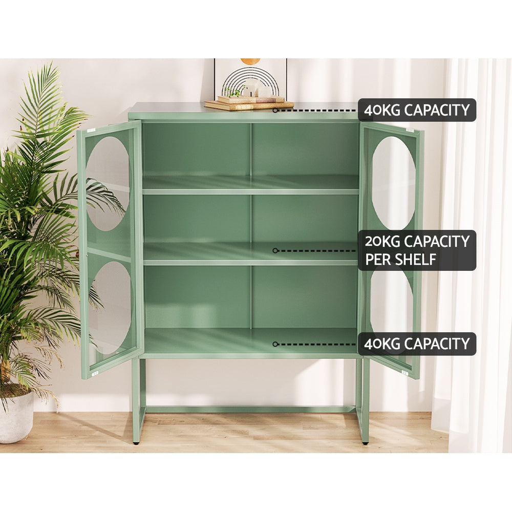 Ella Buffet Sideboard Metal Cabinet - Green
