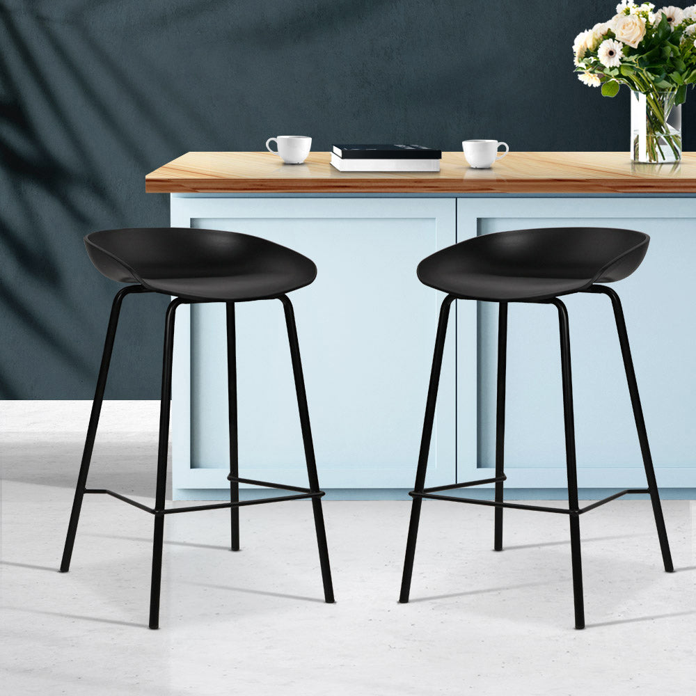Set of 2 Metal Kitchen Counter Bar Stools