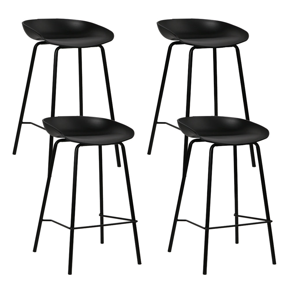 Set of 4 Bar Stools Kitchen Counter Stools Metal