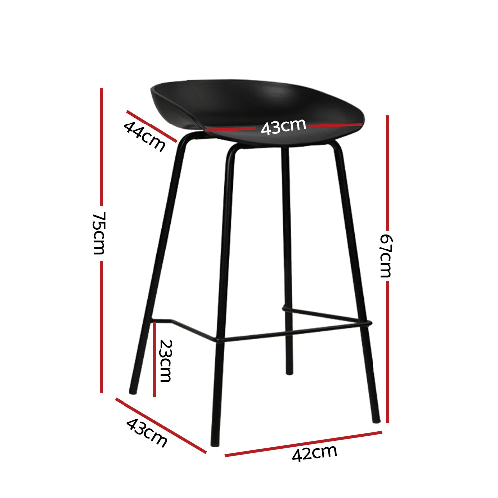 Set of 4 Bar Stools Kitchen Counter Stools Metal