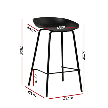 Set of 4 Bar Stools Kitchen Counter Stools Metal