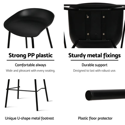 Set of 4 Bar Stools Kitchen Counter Stools Metal