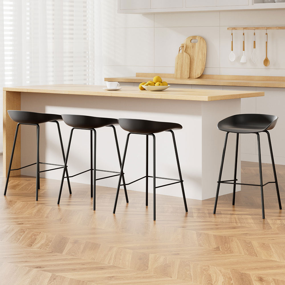 Set of 4 Bar Stools Kitchen Counter Stools Metal