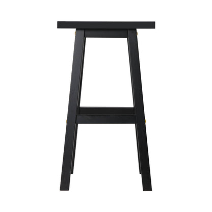 Set of 2 Baden Wooden Bar Stools - Black