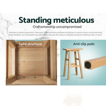 Set of 2 Baden Bar Stools Kitchen Counter Stools - Natural