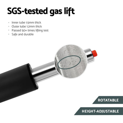 Set of 4 Jovy Vintage Leather Swivel Bar Stools - Black