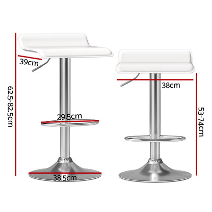 Set of 2 Wade Bar Stools Faux Leather Chair White