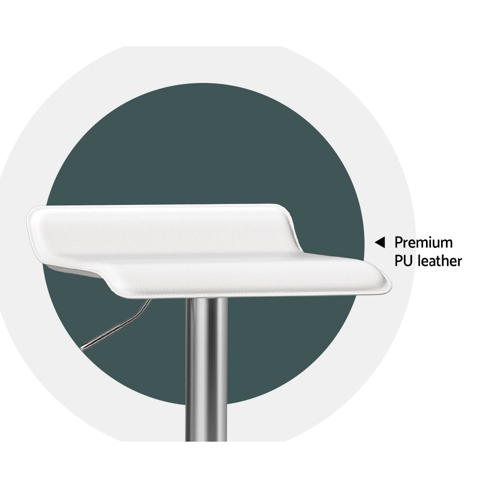 Set of 2 Wade Bar Stools Faux Leather Chair White