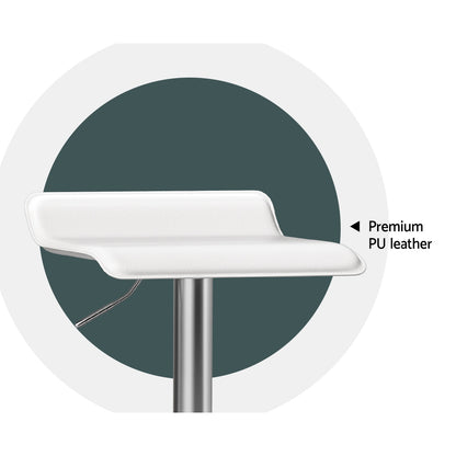 Set of 2 Wade Bar Stools Faux Leather Chair White