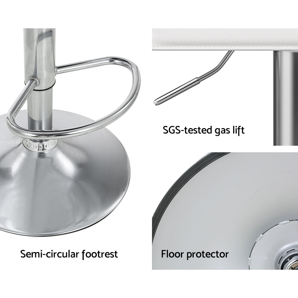 Set of 2 Wade Bar Stools Faux Leather Chair White