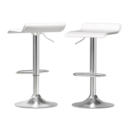 Set of 2 Wade Bar Stools Faux Leather Chair White