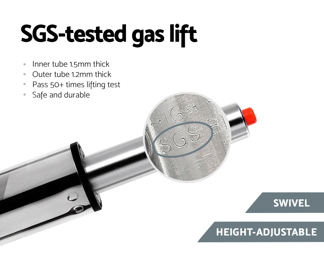 Set of 2 Leather Padded Bar Stools - Black