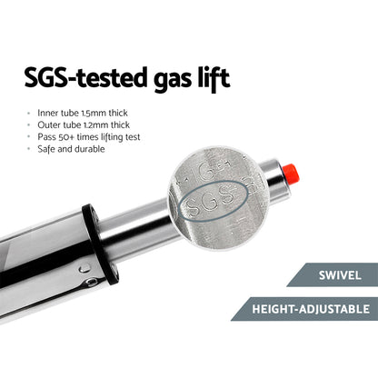 Set of 4 Padded Diamond Leather Bar Stools - Black