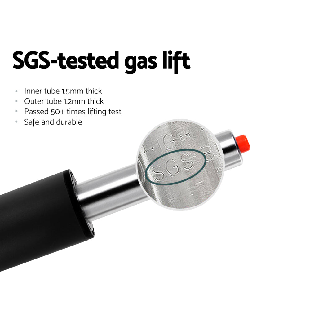 Set of 2 Nuvo Bar Stools PU Leather Gas Lift Black