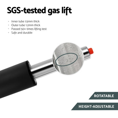 Set of 2 Vintage Leather Bar Stools - Grey