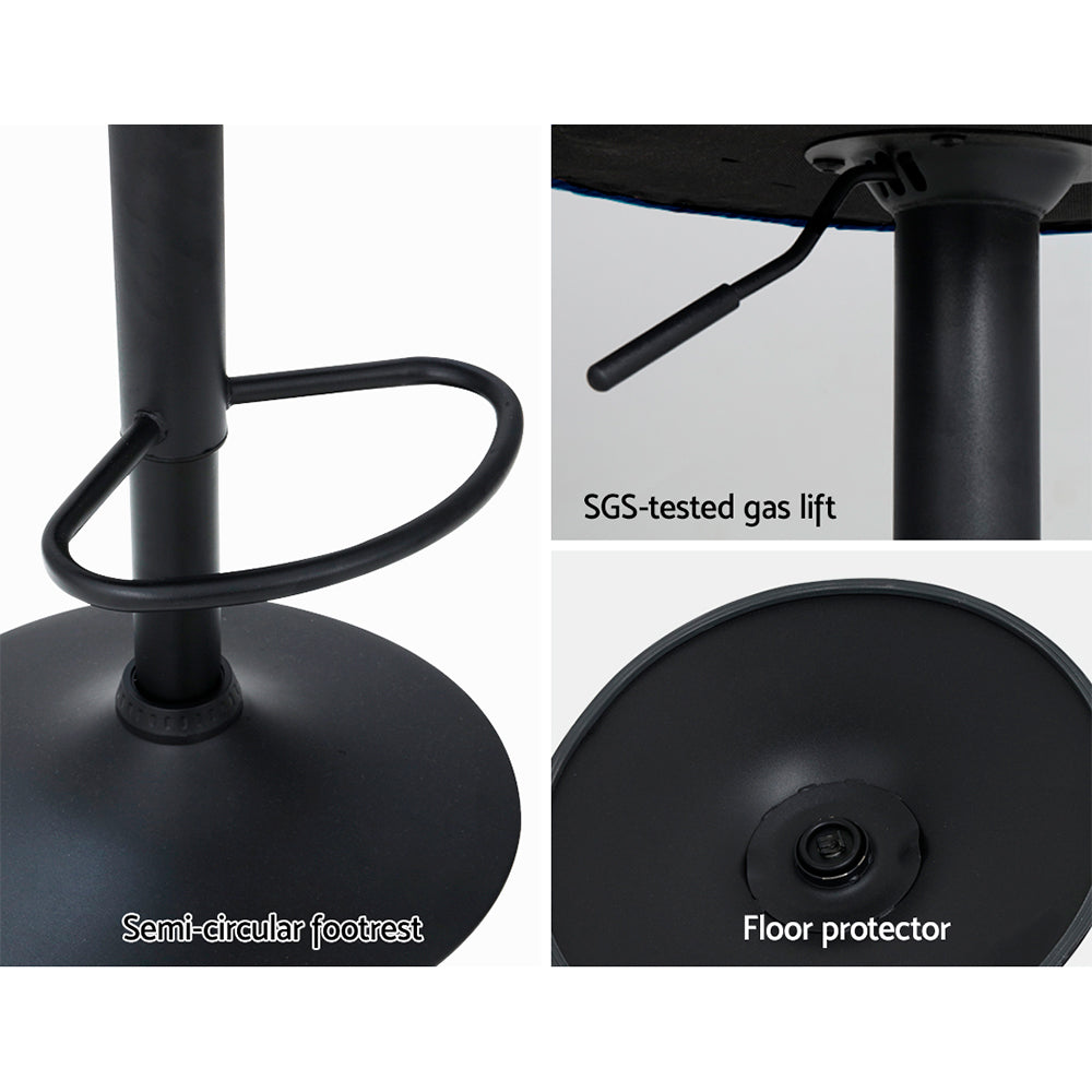 Set of 2 Nessah Velvet Bar Stools - Blue