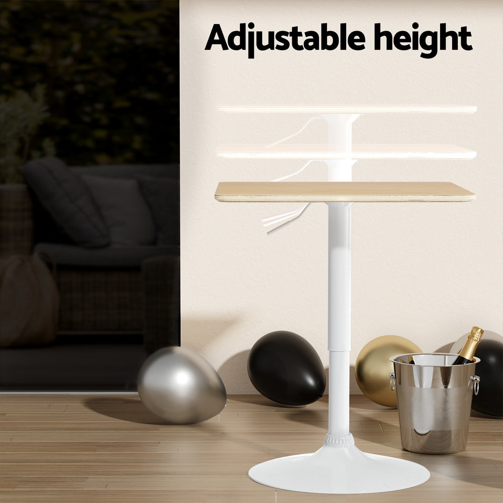 Aine Bar Table Gas Lift Swivel Base 60CM Square - Pine