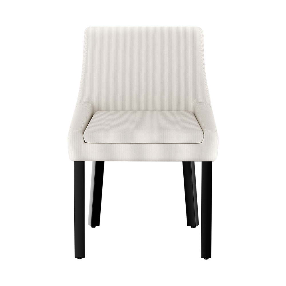 Set of 4 Corduroy Dining Chairs Wooden - Beige