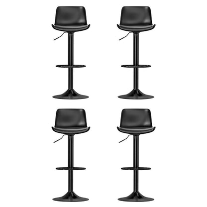 Set of 4 Fynn Bar Stools Padded Seat Gas Lift - Black