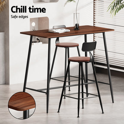 Bar Table and Stools Set Dining Desk Kitchen Chairs Cafe Pub