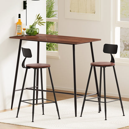 Bar Table and Stools Set Dining Desk Kitchen Chairs Cafe Pub
