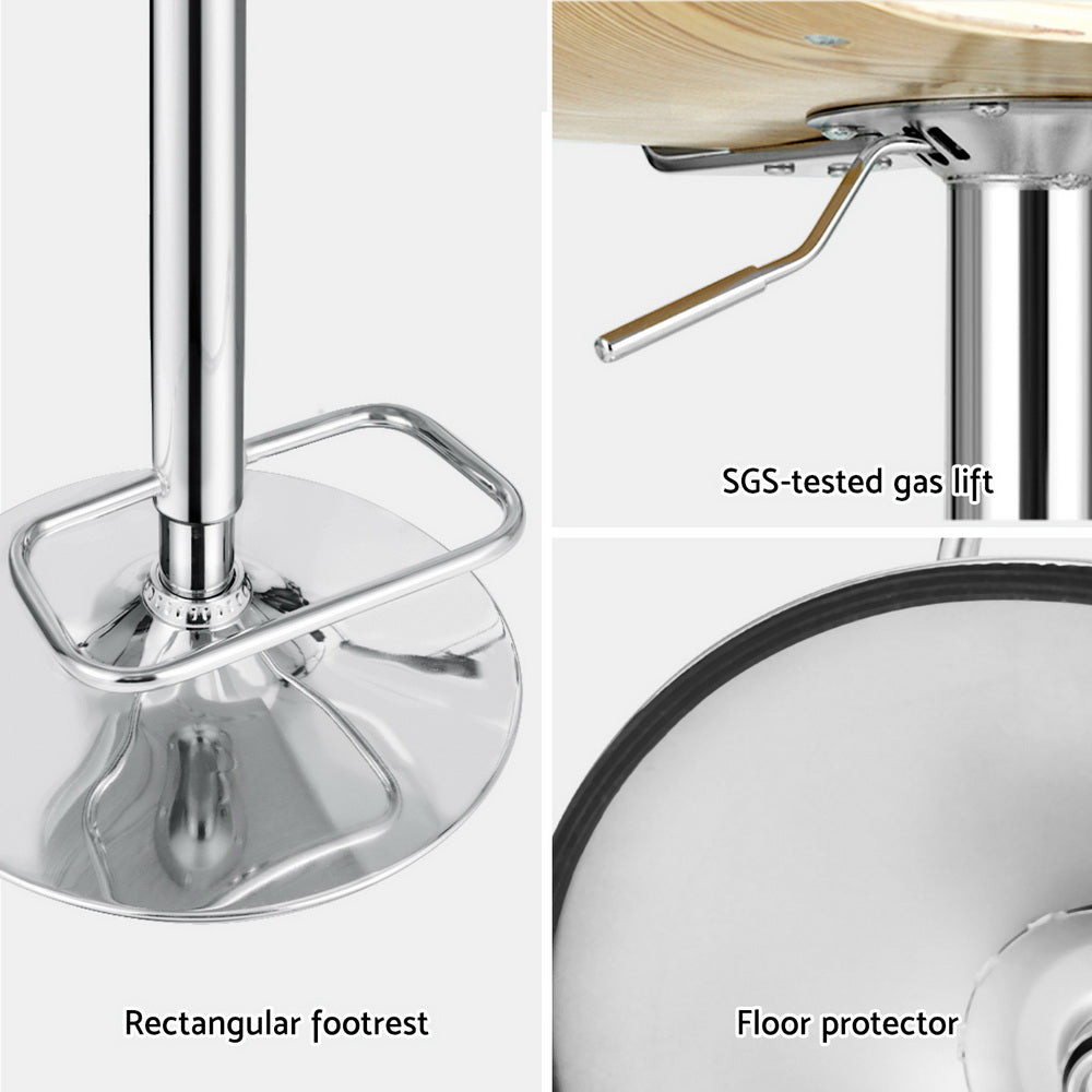 Set of 4 Galina Bar Stools Adjustable Leather Chairs - White