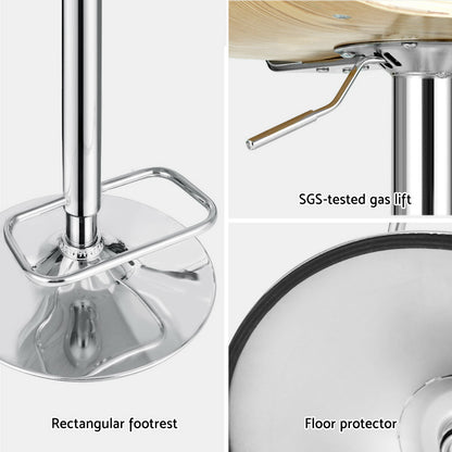 Set of 4 Galina Bar Stools Adjustable Leather Chairs - White